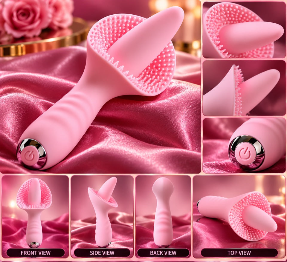 Pink Petal Pleasure - Textured Dual-Stimulation Massager